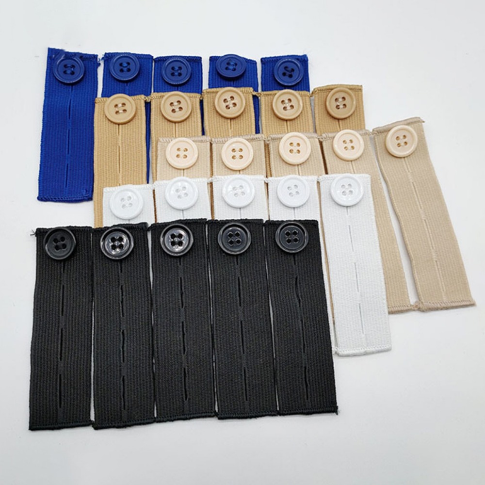 5pcs/lot Adjustable Elastic Waist Extenders Belt Waistband Expanders for Men Women Trousers Jeans Pants Button Extenders