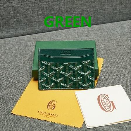 Men's Women's Wallets Purse Handbags Bags Card Holder PU Leather With Dust Bag & Green Box: green