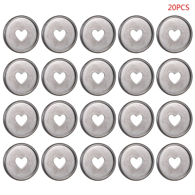 20pcs 35mm Heart Binder Rings Mushroom Hole Loose Leaf Notebook Binding Disc DIY R9JA: S