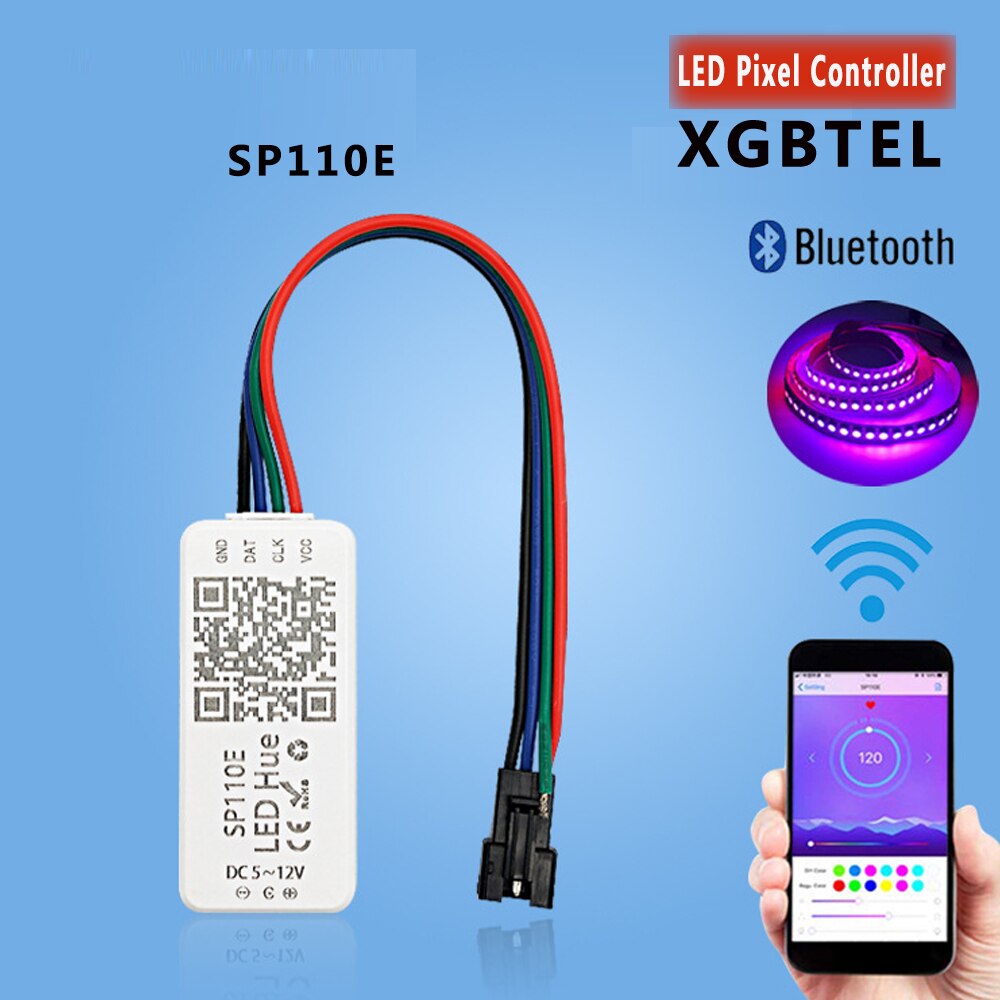 Sp110e Bluetooth Pixel Controller Led Dimmer Licht Led Afstandsbediening Voor Led Pixel Strip Licht Ws2812b Ws2811 Ucs1903