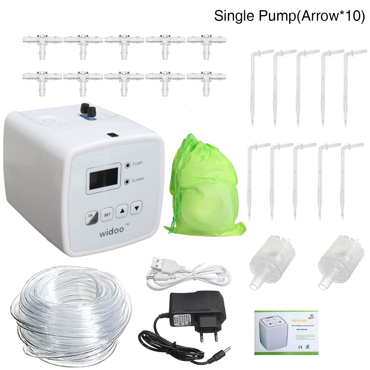Automatic Drip Irrigation System Garden Self-Watering Kit Single/Double Pump Waterproof Smart Watering Device Timer: Single Pump