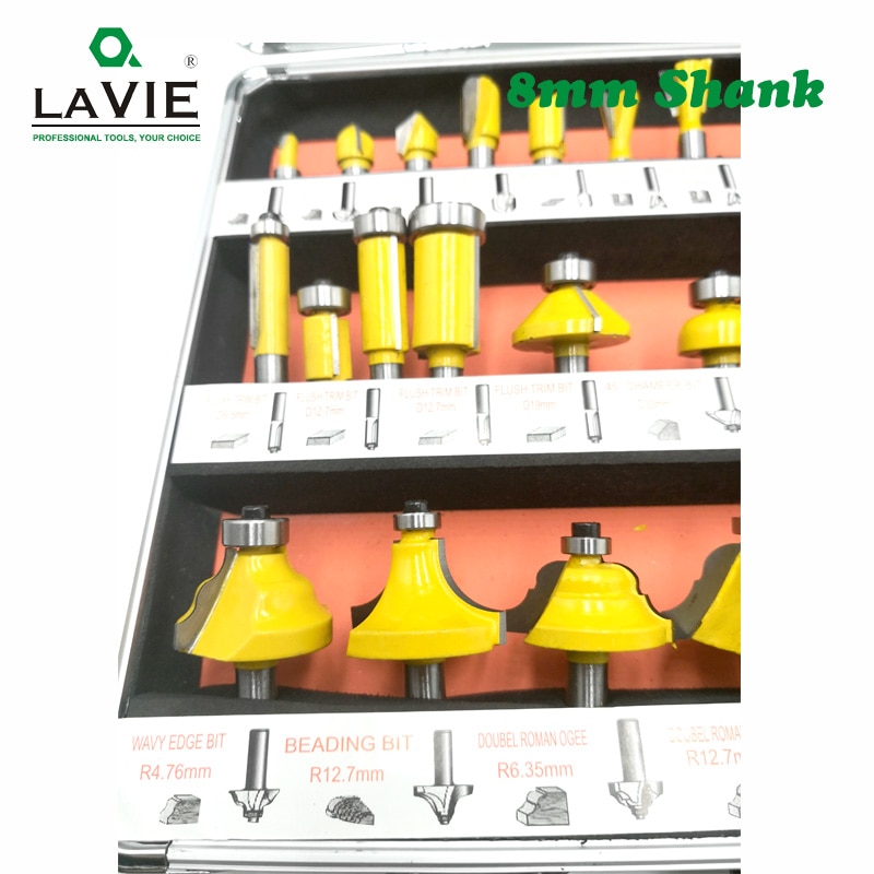35 pçs 8mm shank carpintaria roteador bits flush em linha reta chanfro corte bits diy fresa para madeira ferramenta de gravura mc02008