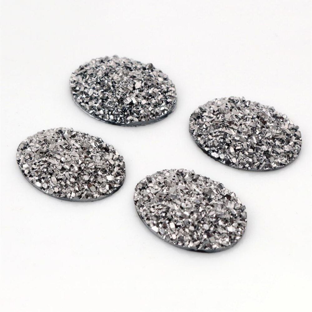 Di nuovo Modo 10pcs 18x25mm Colori Misti minerale Naturale di Stile Piatto Cabochon Resina Della parte posteriore Per Il Braccialetto Orecchini accessori: T3-27