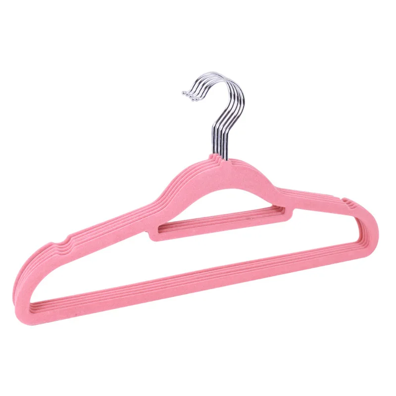 Kleider Mantel Samt KleiderbüGel rutsch feste Luxus beflockte Hosen Felsen Aufbewahrung erschüttert KleiderbüGel Schrank KleiderbüGel für Erwachsene: XL / Rosa