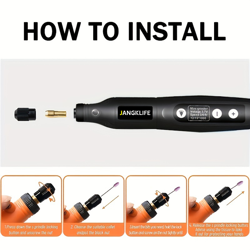 Bezprzewodowy zestaw narzędzi obrotowych USB do obróbki drewna Pióro grawerujące DIY do biżuterii Metal Glass Mini wiertarka bezprzewodowa