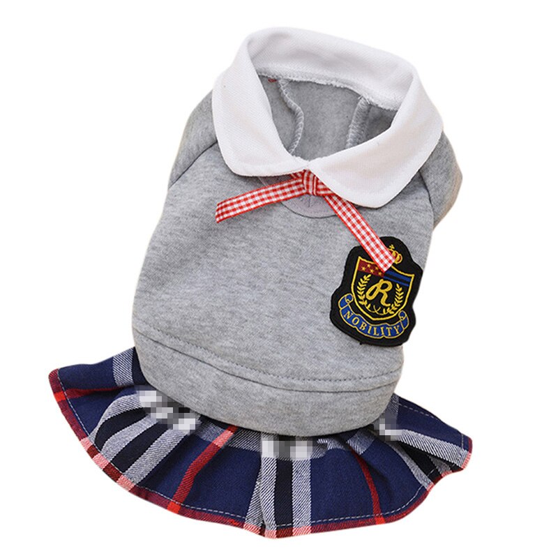 School Style Pet Dog Clothes Cat Chihuahua Clothing Dress Pugs Puppy Coat Outfit For Small Dog Clothes Roupa Para Cachorro 4S1
