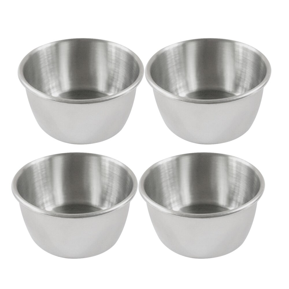 4 pçs de aço inoxidável panela quente mergulhando tigela molho pequeno copo tempero prato prato prato prato aperitivo placas recipiente molho para restaurante: Default Title