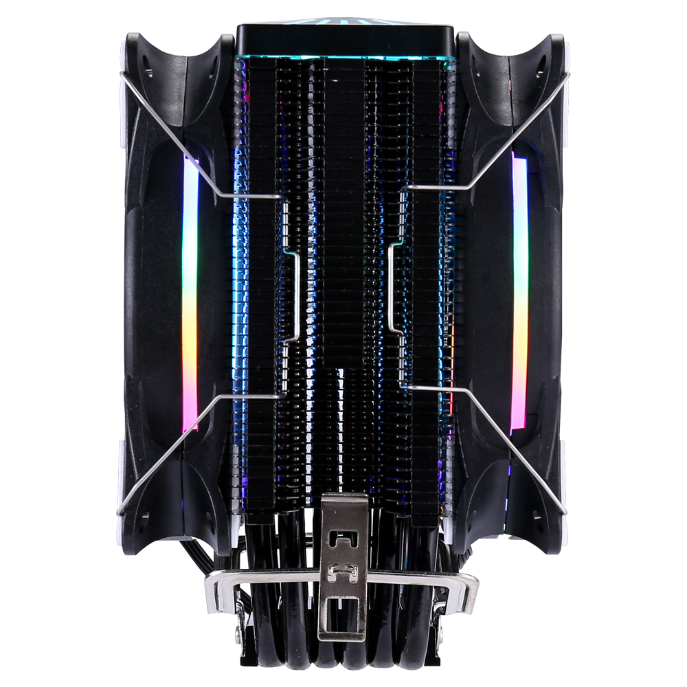 Kllisre cpu køler radiator blæser 6 varmerør rgb pwm 4 pin quiet til inte lga 115x 1200 v3 x79 x99 am4 socket ventilator