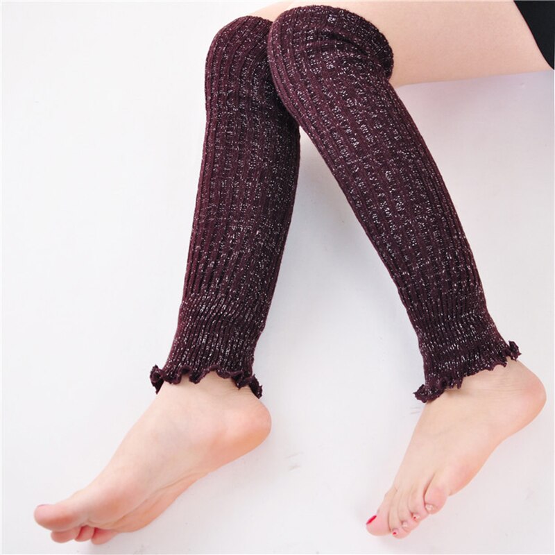 Leg Warmers Women Silver Wire Korean Style Long Soft and Elasticity Stretchy Womens All-match Solid Comfortable