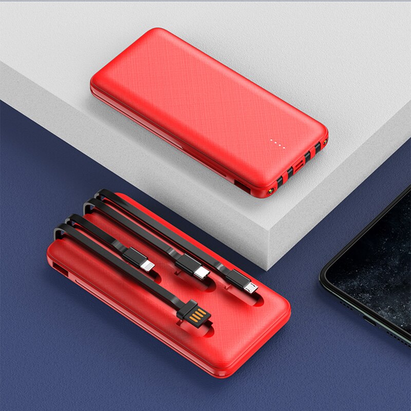 30000MAh Power Bank Portable Charger Large Capacity Outdoor Travel Emergency for IPhone Xiaomi Samsung PoverBank: red