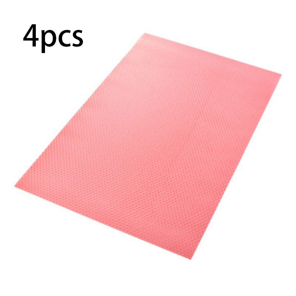 4pcs/ Multipurpose Mat Set Food Grade Refrigerator Pad Antibacterial Antifouling Mildew Moistureproof Waterproof Pad Kitchen: 4pcs pink