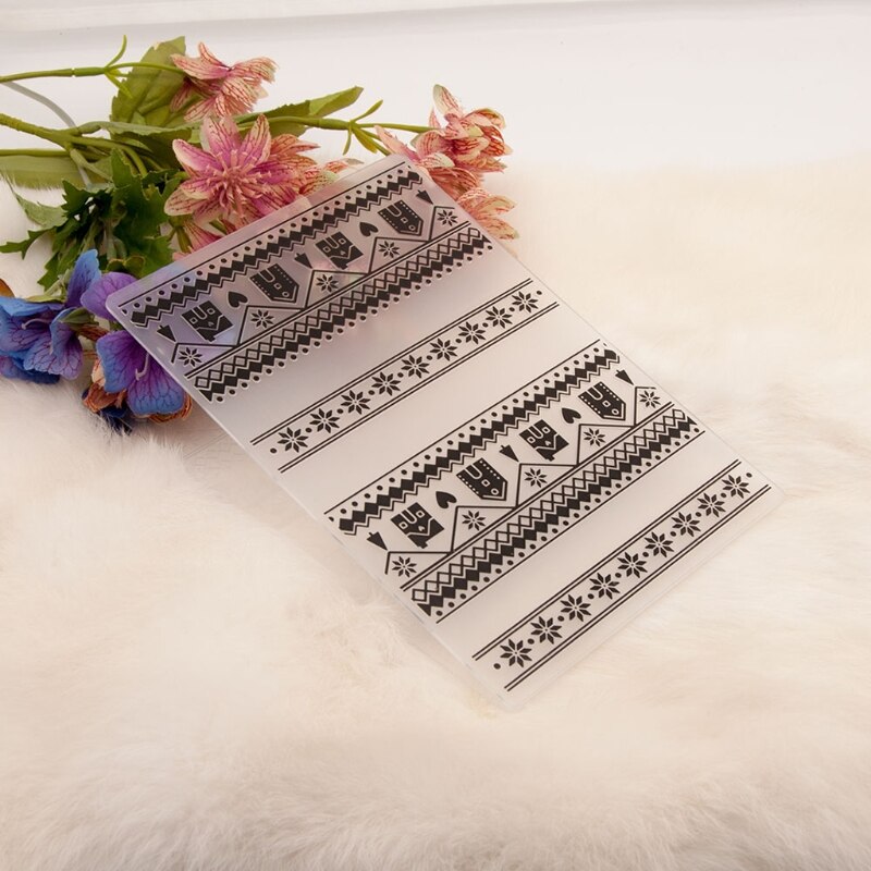 Christmas House Plastic Embossing Folder Stencil Template DIY Craft Making Pattern Background Paper Cards