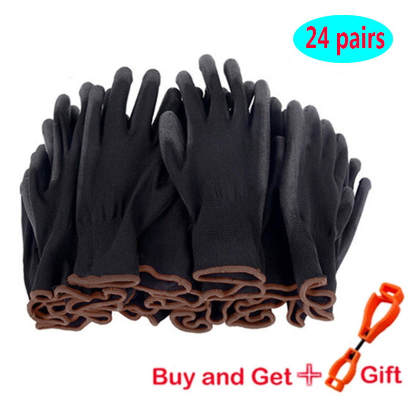 Bat Man Rubber Coated Work Gloves - 4 Pairs, Grip Palm For Yard Work & Gardening