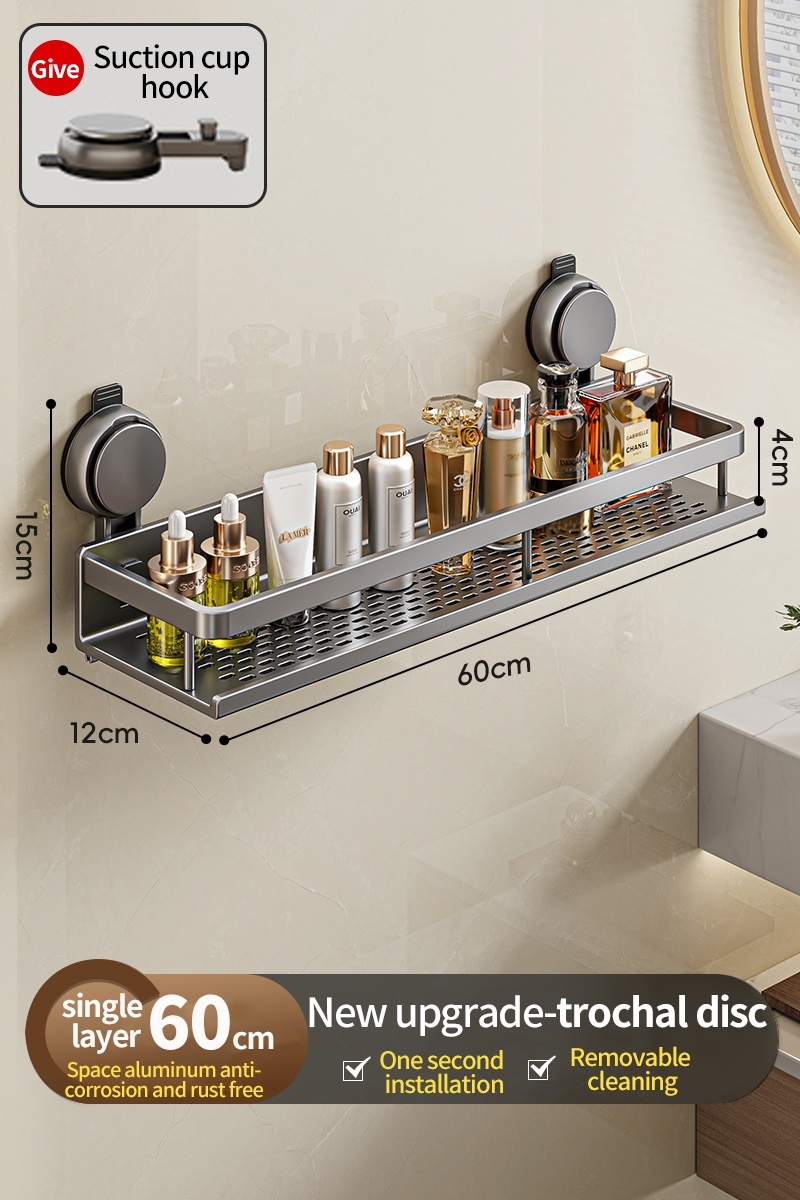 Toilet storage rack, bathroom washbasin, toilet, shower room, kitchen, wall mounted non perforated towel rack