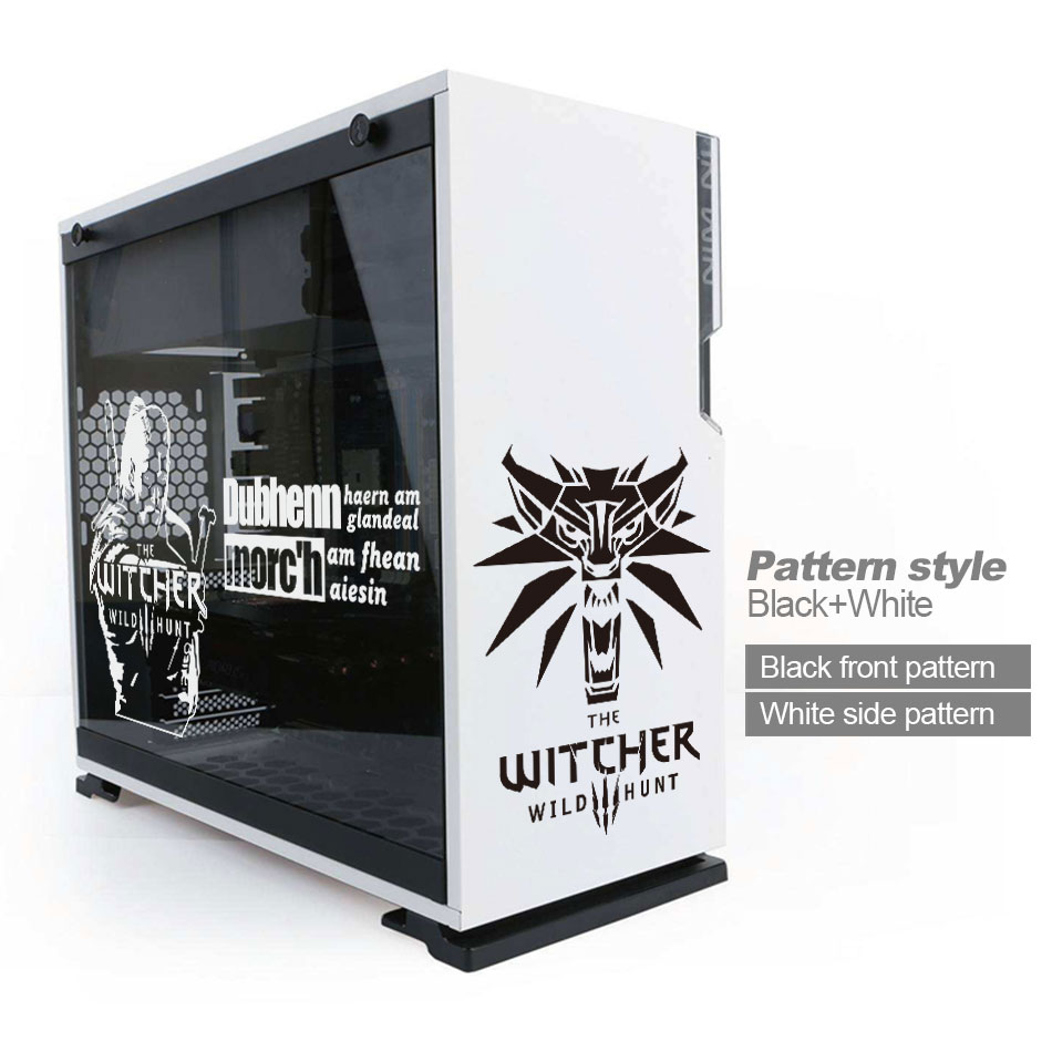 Gaming ATX PC Case Stickers Game Computer Decorative Waterproof Decal Removable Hollow Out Glass Sticker