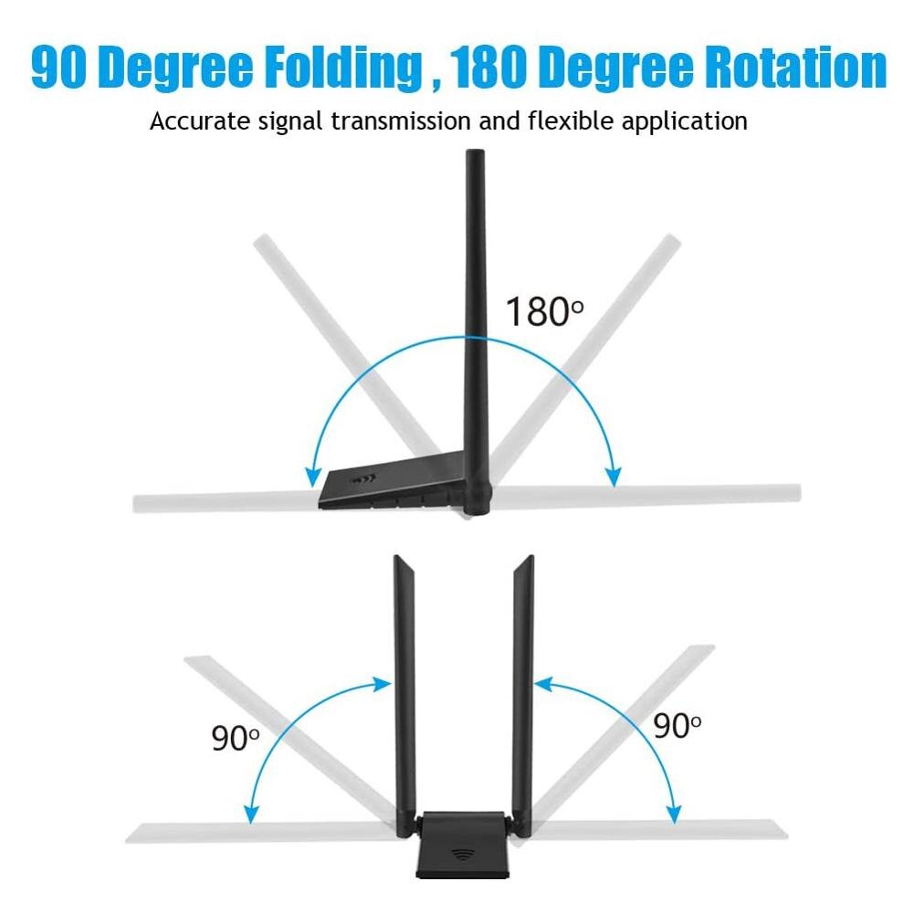 Usb 3.0 wifi-adapter 1200 mbps draadloze netwerkkaart wifi-ontvanger voor computerdesktop dualband draadloze wifi-adapter