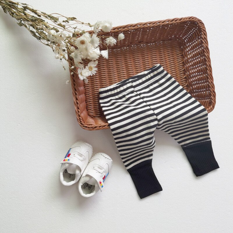 Legging à rayures en coton pour bébé fille et garçon, pantalon à rayures, vêtements pour nourrissons, automne
