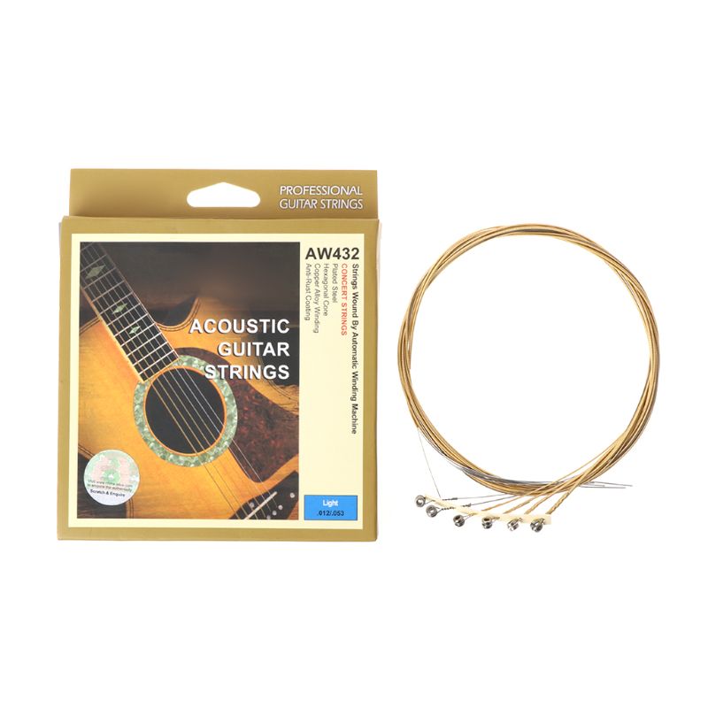 Alice  aw432 6 stk/sæt akustiske guitarstrenge 011-052/012-053 kobberlegering viklet: 432l