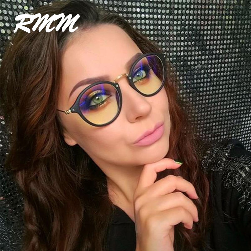Gafas de luz azul, marco de gafas para ordenador, gafas redondas transparentes para mujer, gafas de montura óptica para mujer, montura transparente