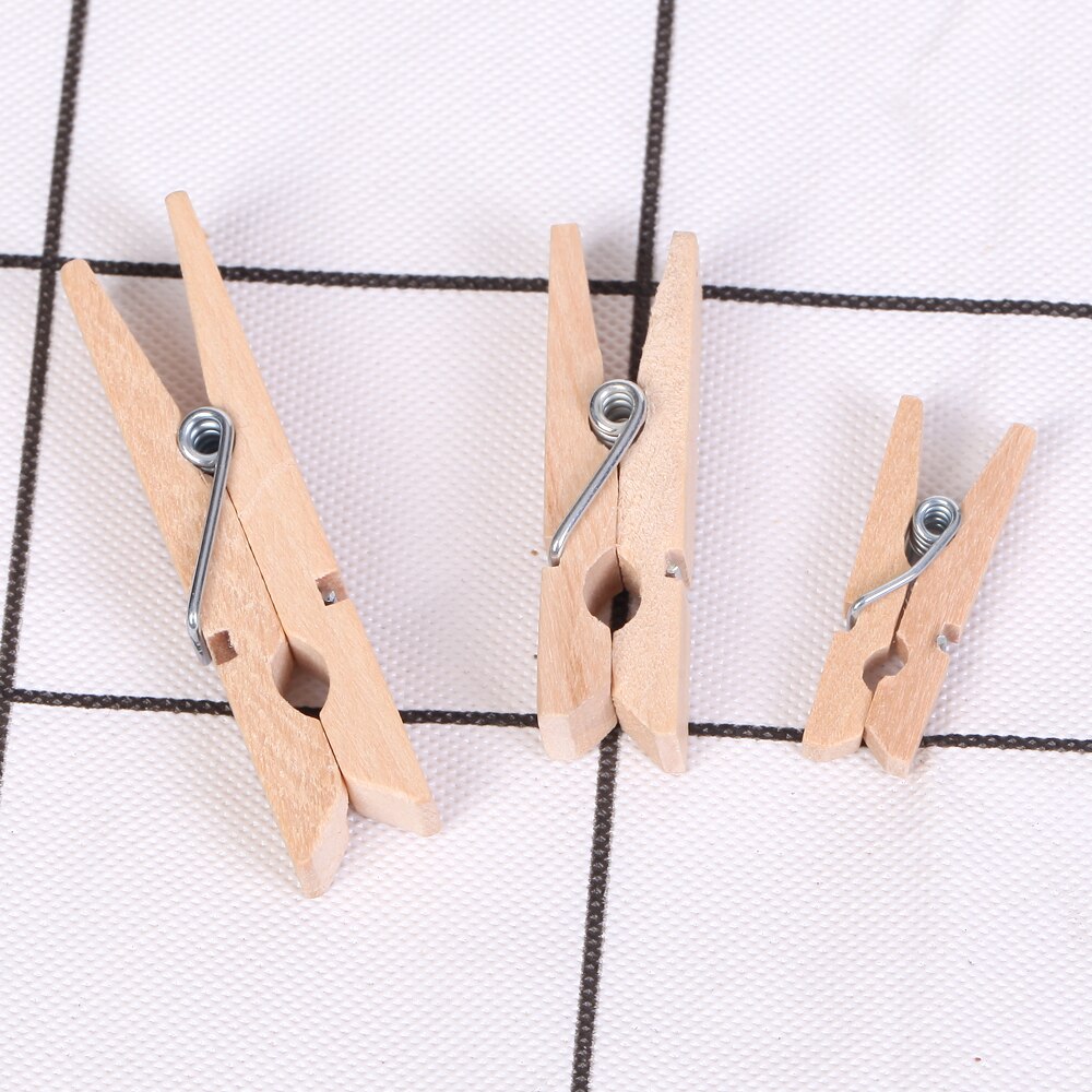 Pinzas de ropa de madera Natural de 35/45mm, pinzas para ropa, abrazadera de madera para manualidades, papel fotográfico, 30/50/100 piezas