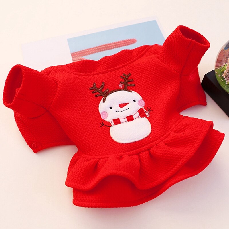 Hund Weihnachten Warme Kleid Kleidung Schneemann Gedruckt Prinzessin Kleider Kleine Hunde Winter Warme Kleid Für Chihuahua Yorkie Bekleidung