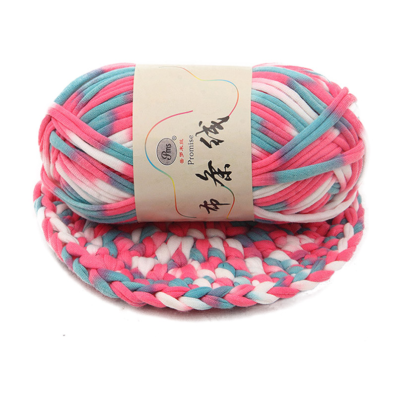 Tira de hilo de tela colorida gruesa para tejer a mano, 100g/cm de ancho de 2,8 bola, hilo de ganchillo para DIY, hilo de cesta de alfombra hecho a mano: NO45