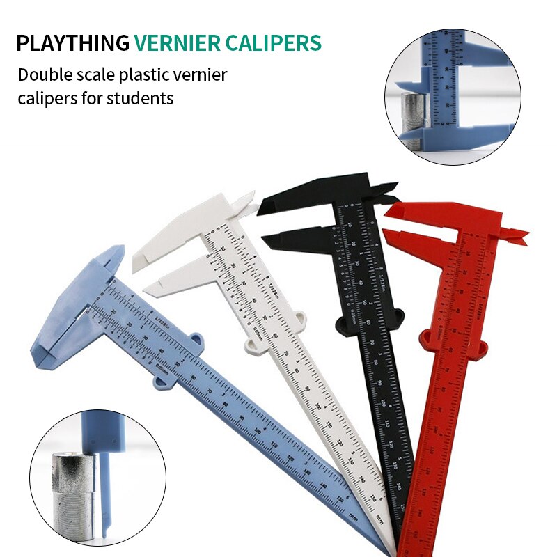 Urijk 1Pcs 150Mm 6 Inch Mini Plastic Vernier Ruler Gauge Grijs Wit Digitale Vernier Micrometer Meten
