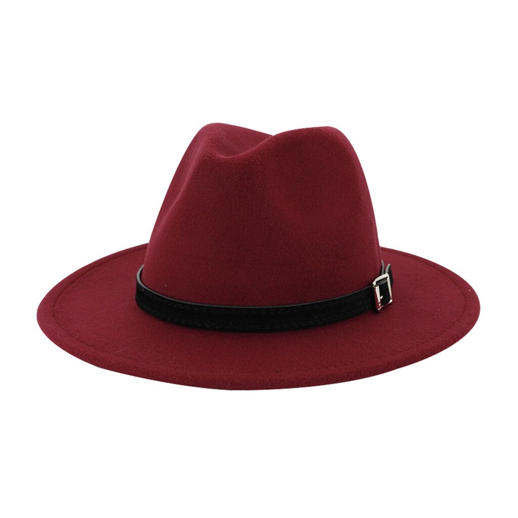 Verstelbare Vintage Hoed Mannen Vrouwen Brede Hoed Met Riem Gesp Outbacks Hoeden Katoen Sombrero Hombre Czapka Touca Cappello Kapelusz: Wine