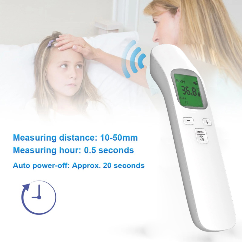 Non contact Infrared Thermometer Digital Forehead Ear Thermometer Body Temperature gun with Fever Alarm and Memory Function