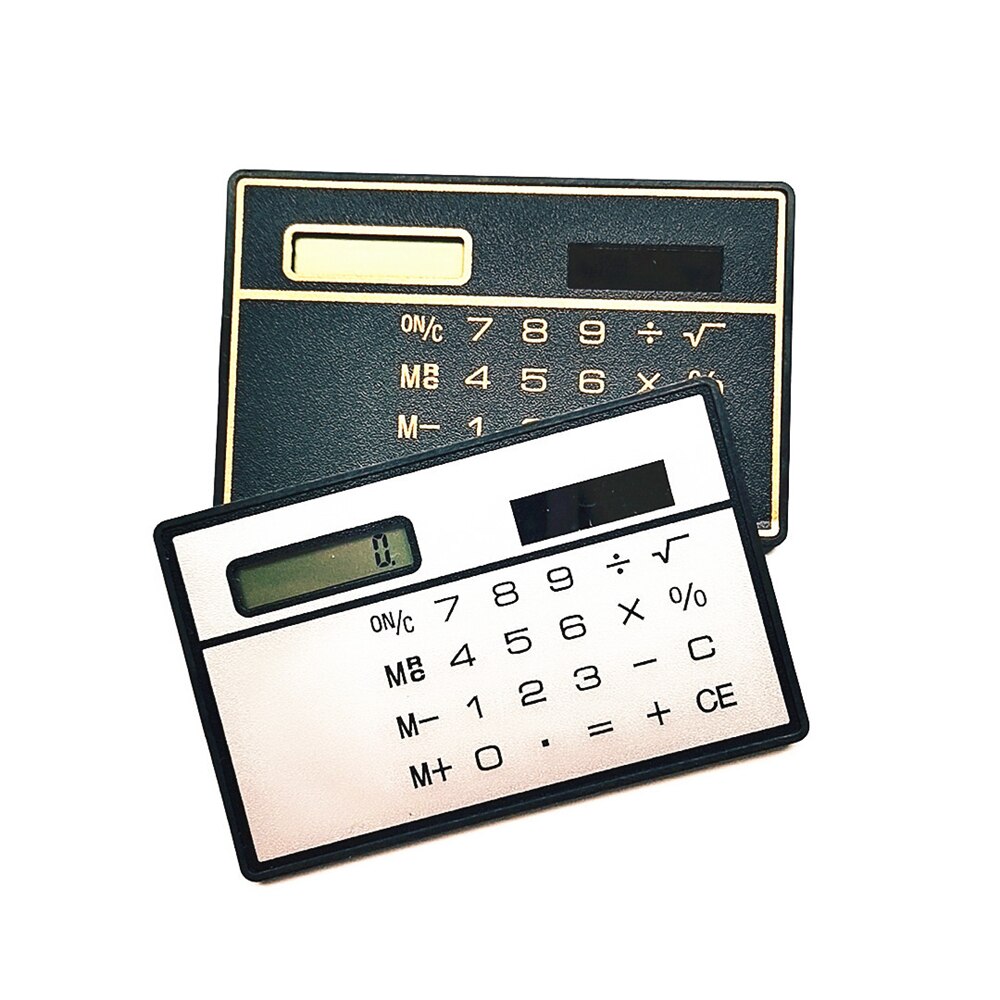 1 Mini calculadora ultrafina, tamaño de tarjeta de crédito, calculadora de bolsillo Solar portátil de 8 dígitos, suministros escolares de oficina