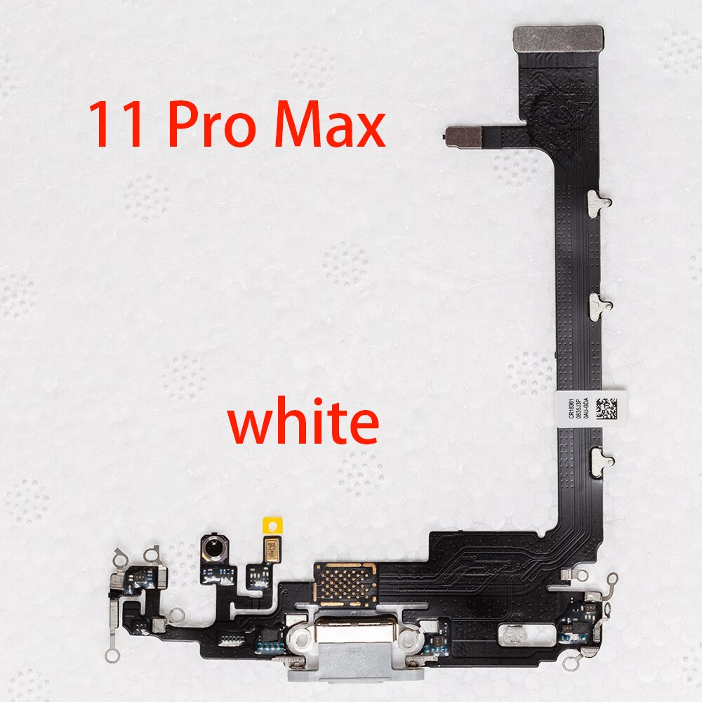 1pcs USB Charging Charger Port Flex Cable For iPhone 11 12 pro Max mini Dock Charger Connector With Microphone Flex Replacement: for 11promax white