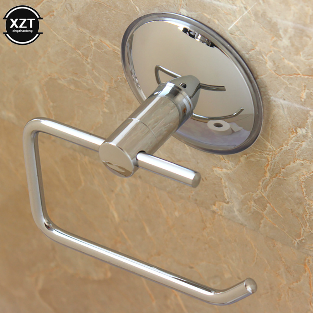 1Pcs Metal tissue holder roll paper accessories wall-mounted toilet paper holder stainless steel kitchen paper towel household 1