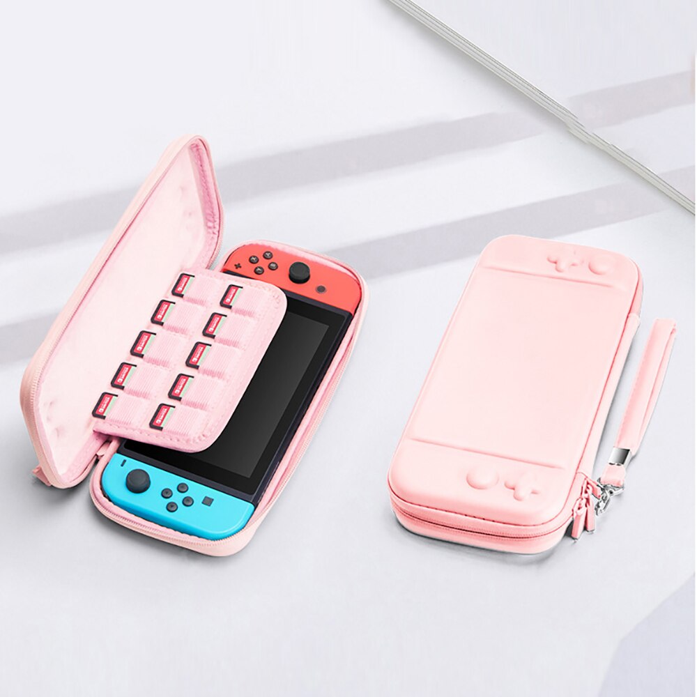 iBen Storage Bag For Nintend Switch Portable Travel Protective Bag Water-Resistent PU Carrying Shell Case For Switch Game: Pink