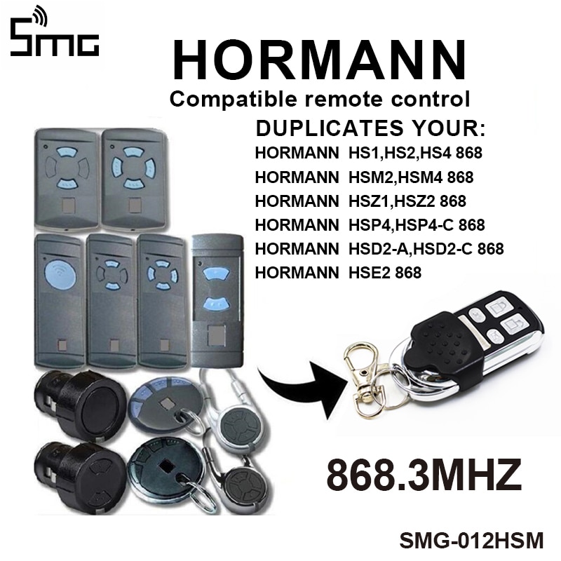 Hormann 868 hsm 2 hsm 4 hse 2 hse 4 hs2 hs4 40.685 mhz hormann fjernbetjening til garagen