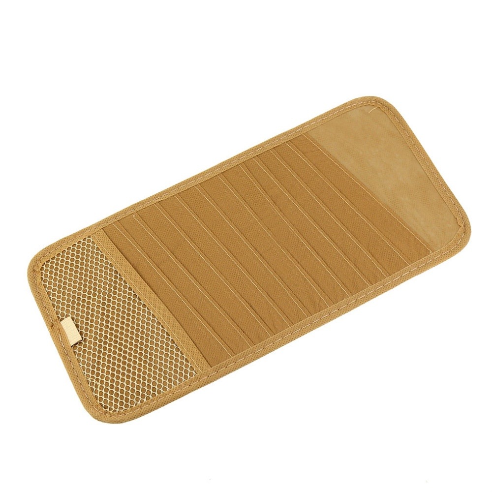 Parasol de para coche, estuche de tarjeta de disco CD DVD y bolígrafo de cristal con caja de pañuelos, bolsa de almacenamiento con Clip y soporte multifuncional