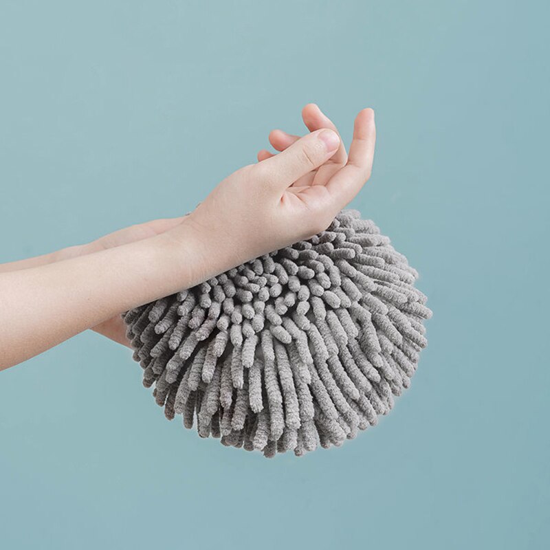 Chenille Hand Towels Kitchen Bathroom Hand Towel Ball with Hanging Loops Quick Dry Soft Absorbent Microfiber Towels