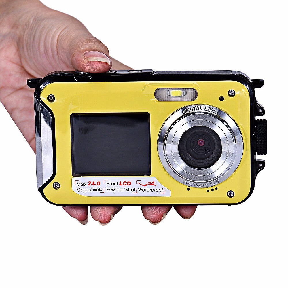Super Full HD 1080P Digital Video Kamera, 3M Wasserdichte Kamera, Unter Wasser Kamera, kamera Digital Mit 16x Digital Zoom: YELLOW / add 16g card
