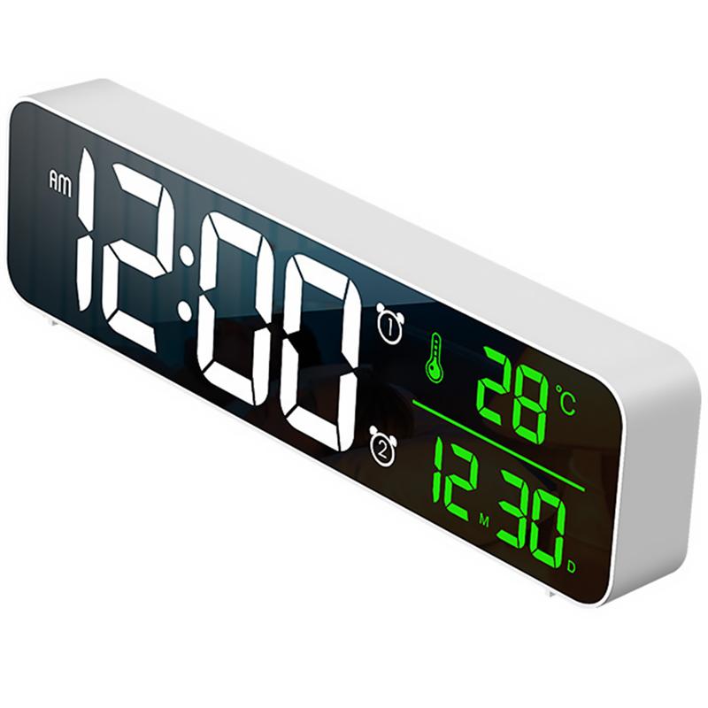 1Pc Digital Alarm Clock LED Digital Clock Bedside Alarm Clock Wall Clock: Default Title