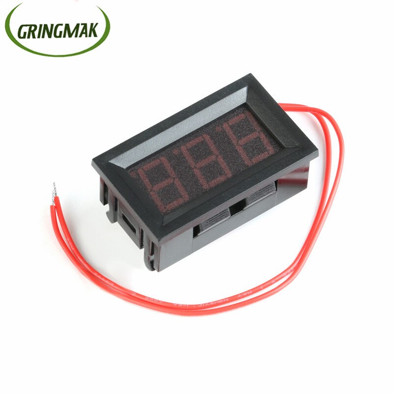 Ac 30-500v auto's motorfietsen voertuigen led digitaal display voltmeter 2 draads mini spanningsmeter volt tester paneel rood groen blauw