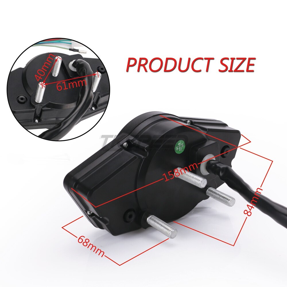 Motorcycle LCD Speedometer Motorcycle Digital Odometer Speedometer Tachometer Fit for 2&4 Cylinders