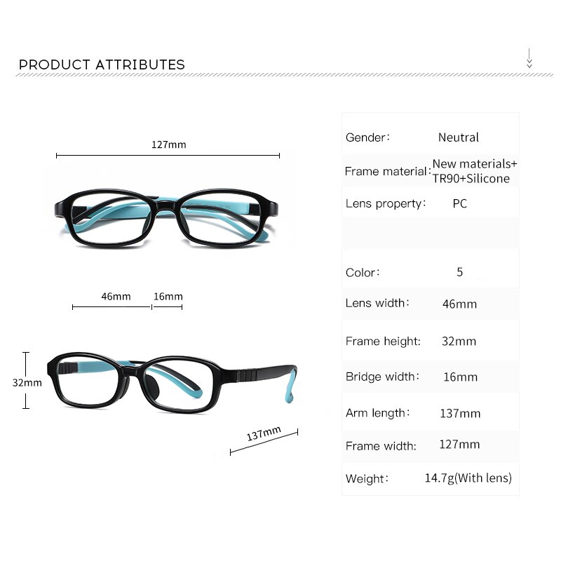 TR90 Anti Blue Light Kids square Glasses Frame Boys Girls Ultralight Optical Sepectacles For Children Computer Eyeglasses