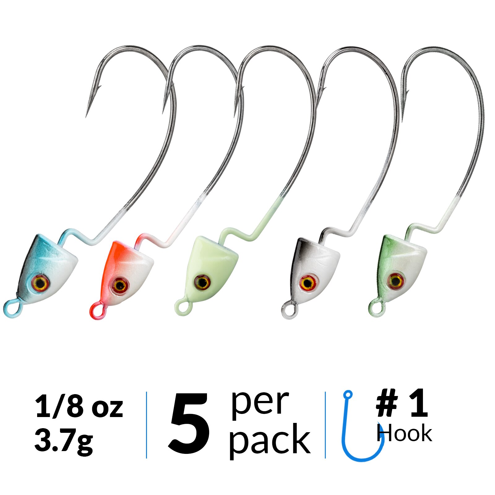 Anzuelo de pesca con cabeza plomada, 3,5g, 5g, 7g, 10g, 14g, accesorios de aparejos de pesca con señuelo suave, 5 unids/lote: 3.5g jig head hook