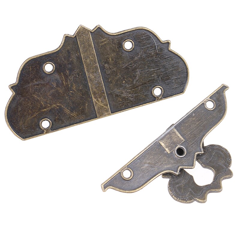 1 Set Retro Jewelry Box Hasp Lock Latch Wooden Cases Chests Latch With Screws Hardware Decor Accessories