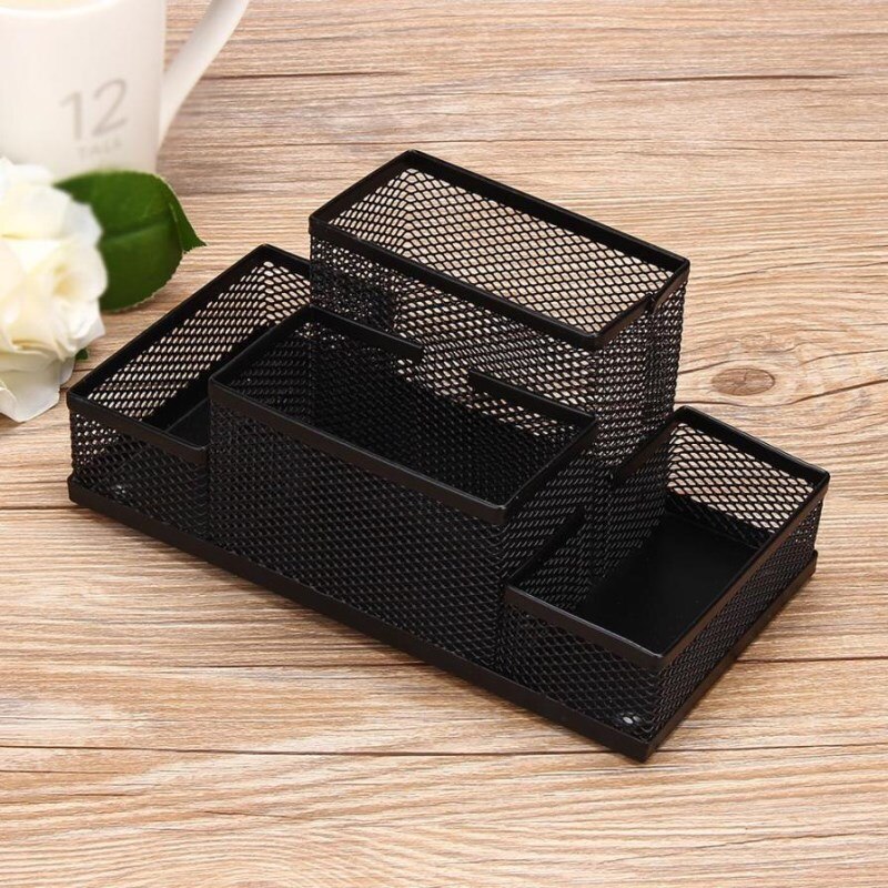 Mesh Cube Metal Stand Combination Holder Desk Desktop Accessories Stationery Organizer Pen Pencil Office Supplies Storage Box