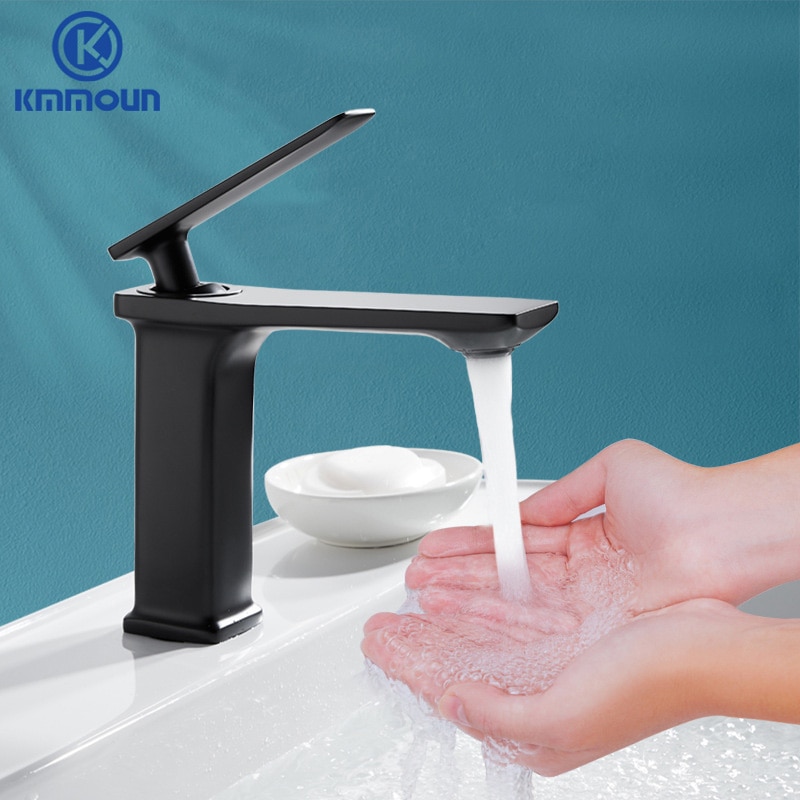 Waterval Basin Kraan Cold Mixer Basin Sink Tap Messing Zwart Wit Goud Badkamer Mixer Crane Home Hardware Kraan