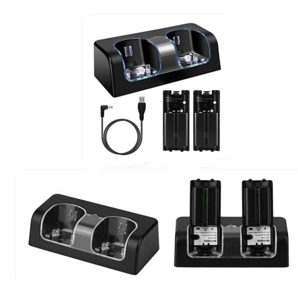 Batteriladdare docka för nintendo wii gamepad batterikontroll batteriladdare docka pack dubbel fjärrstation laddning  b6 i 8