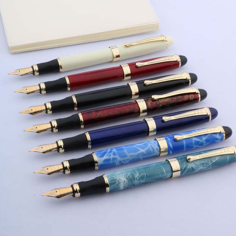 Jinhao X450 Metalen Vulpen Blauw Groen Gouden Inkt Pen Kantoor Schoolbenodigdheden Schrijven