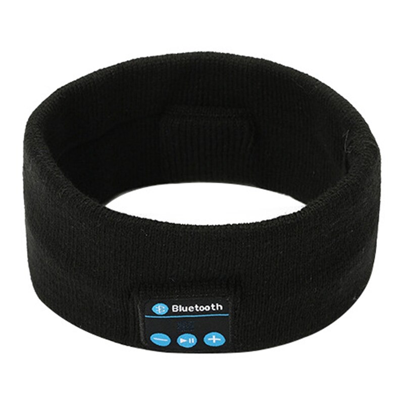 Wireless 5,0 elastic sports headband yoga fitness headset music headwear sleep headphones for side sleepers: Black