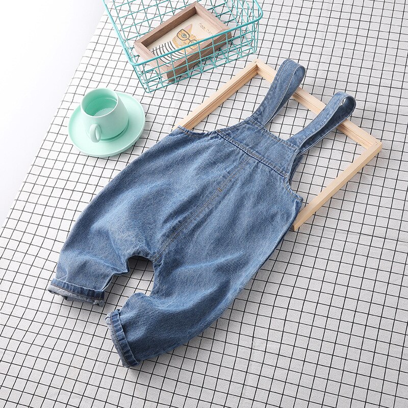 80-100cm spring baby boy denim overall boys jeans pant 1pc baby girl romper baby boy overall children pant