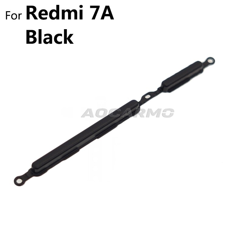 Aocarmo Voor Xiaomi Redmi 7 7A Power On Off Knop + Volume Up Down Schakelaar Side Key Vervanging Deel: For 7A Black